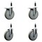 Service Caster 6'' Gray Poly Swivel 7/8'' Expanding Stem Caster Set 2 Total Lock Brakes, 4PK SCC-EXTTL20S614-PPUB-2-S-2-78 - alternate 1